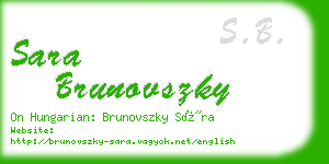 sara brunovszky business card